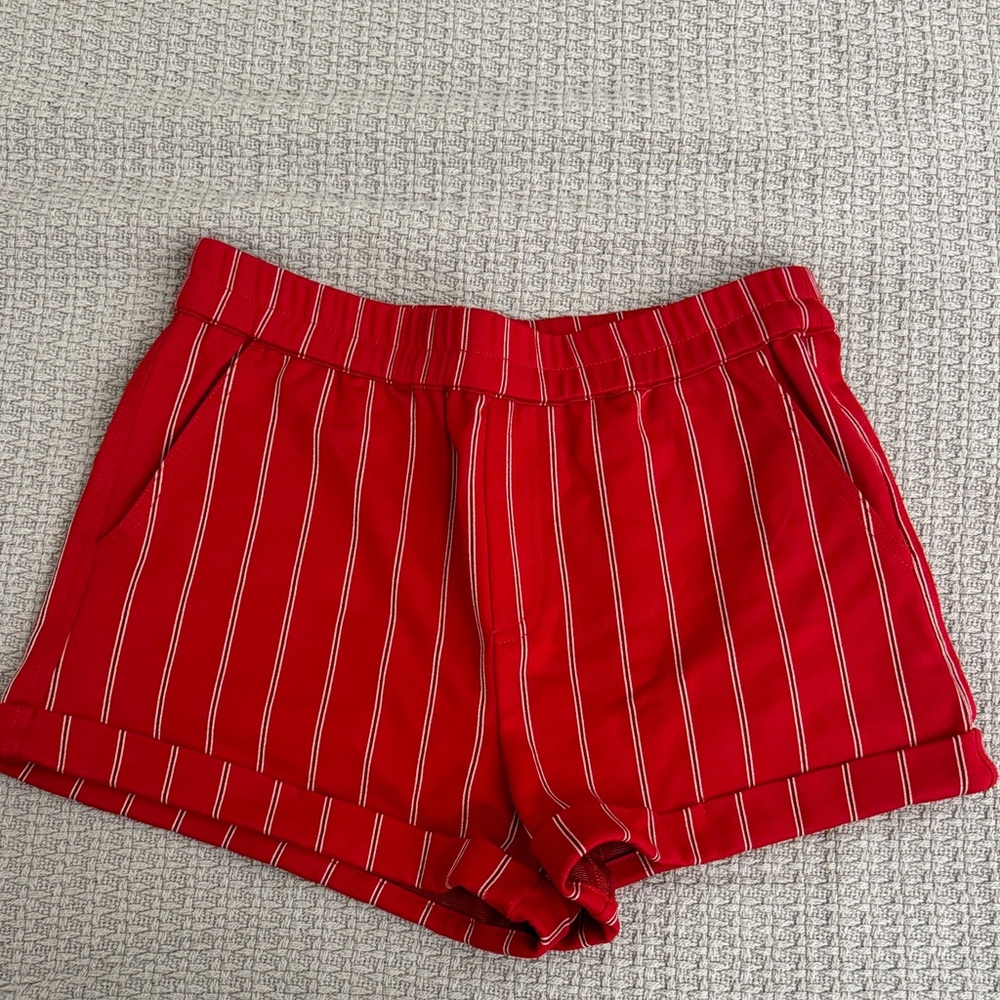 Red and White Striped Shorts